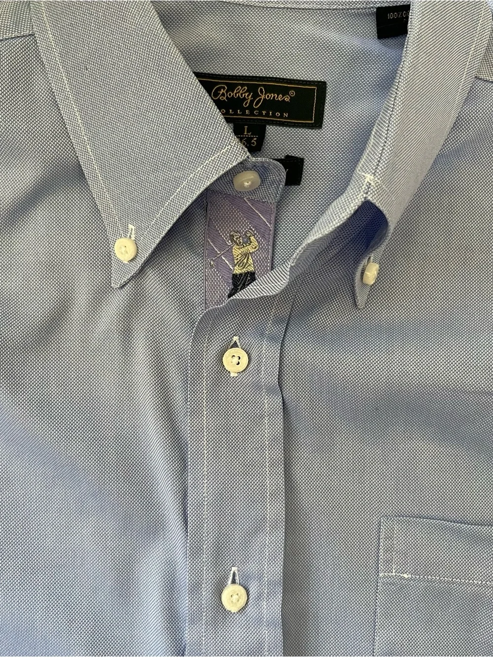Bobby Jones Collection Pine Valley Button Down Long Sleeve Shirt Made In Italy L